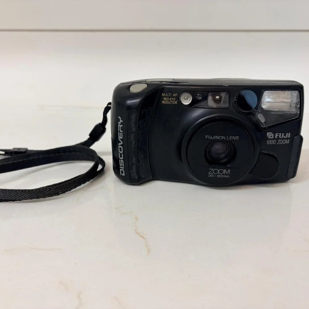 Fuji DL-1000 Zoom Fujinon 35mm Film Point and Shoot Camera Black Tested